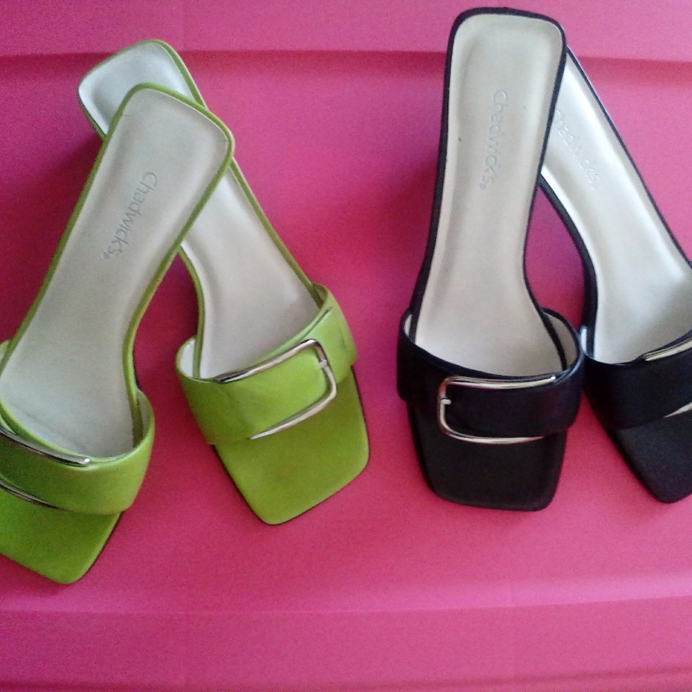 Two Pair Women's Shoes / Chadwick's Green Black 9M